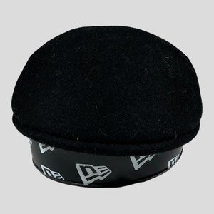 Vintage Huckel Hat Bora Super Cabbie Newsboy Cap Black Wool Felt Czech Medium